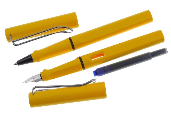 LAMY Safari Schreibset Füller-Tintenroller yellow mit Gravur