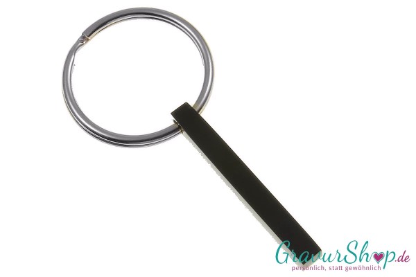 Säulen Schlüsselanhänger schwarz mit Gravur