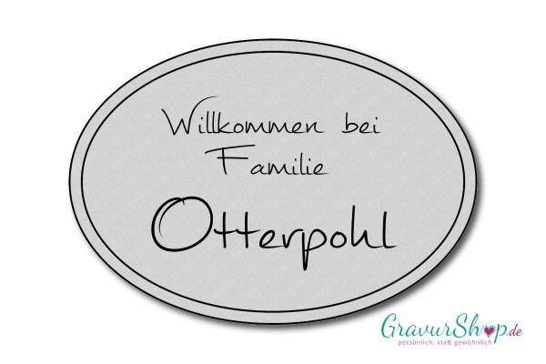 Türschild mit Gravur Model K silber matt
