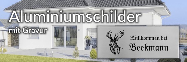 Aluminiumschilder mit Gravur