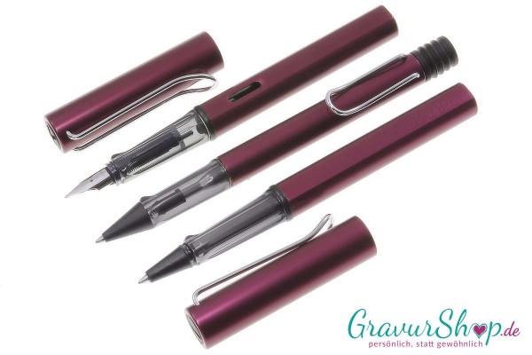 LAMY AL star 3er Set Füller-Kuli-Tintenroller purple mit Gravur