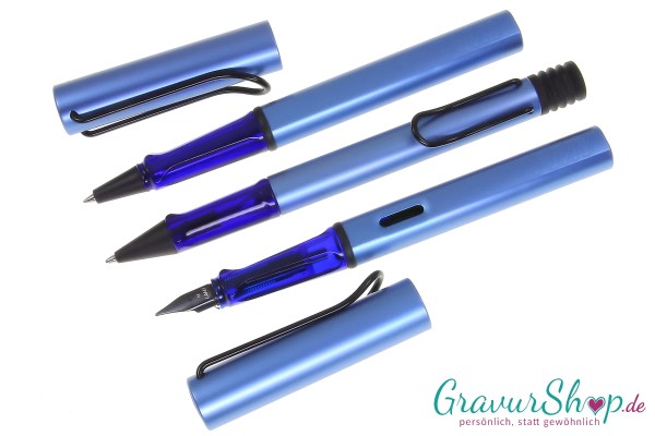 LAMY AL star Schreibset aquatic Tintenroller - Füller - Kuli mit Gravur