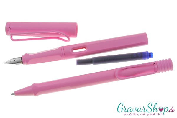 LAMY Safari Schreibset Kuli-Füller lightrose mit Gravur