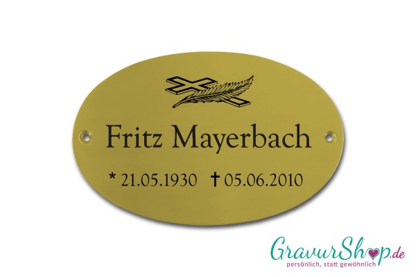 Grabschild 02 Messing mit Gravur