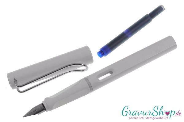 Lamy safari Füller weiß mit persönlicher Gravur