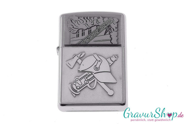 Zippo Emblem Feuerwehr mit Gravur