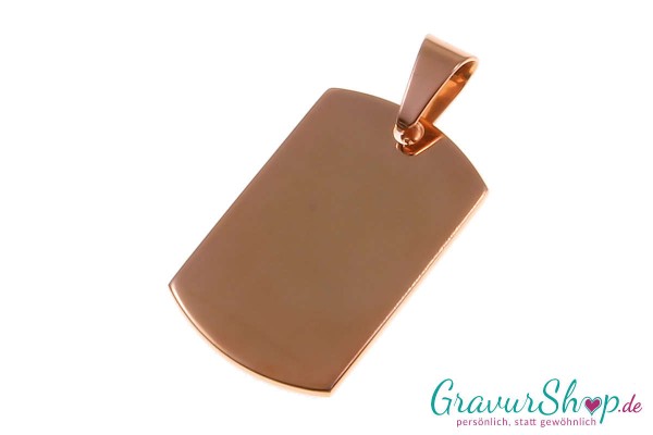 Edelstahl DogTag Rosegold eloxiert mit Gravur