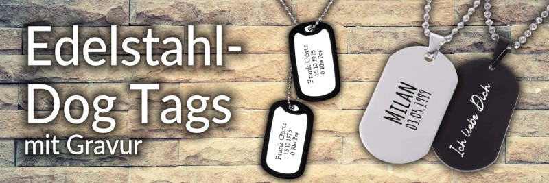 Edelstahl DogTags mit Gravur