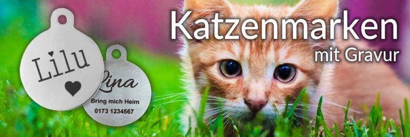 Katzenmarken mit Gravur