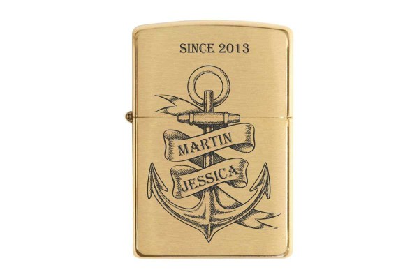 Zippo mit Gravur Liebe D - Brass Brushed