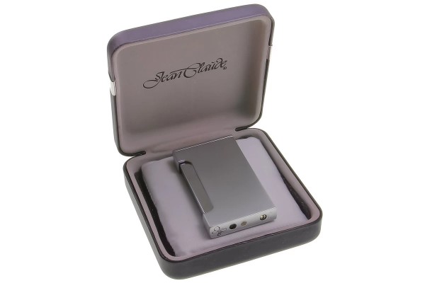 Flaches Jet Feuerzeug Chrome Satin inkl. Gravur mit Geschenkbox