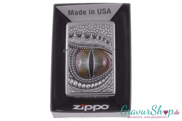 Zippo High Polish Chrom Emblem Attached mit Gavur