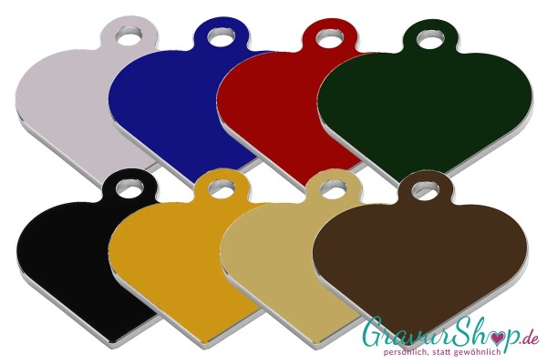 Hundemarke Herz groß 8 Farben