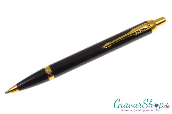 Parker IM Kugelschreiber schwarz mit goldenen Beschlägen inkl. Gravur