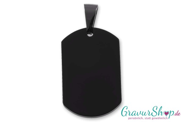 Edelstahl Anhänger Dogtag 31 x 20 mm mit Gravur