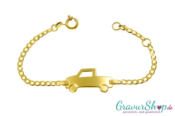 333/000 Gold Kinderarmband Auto gravieren