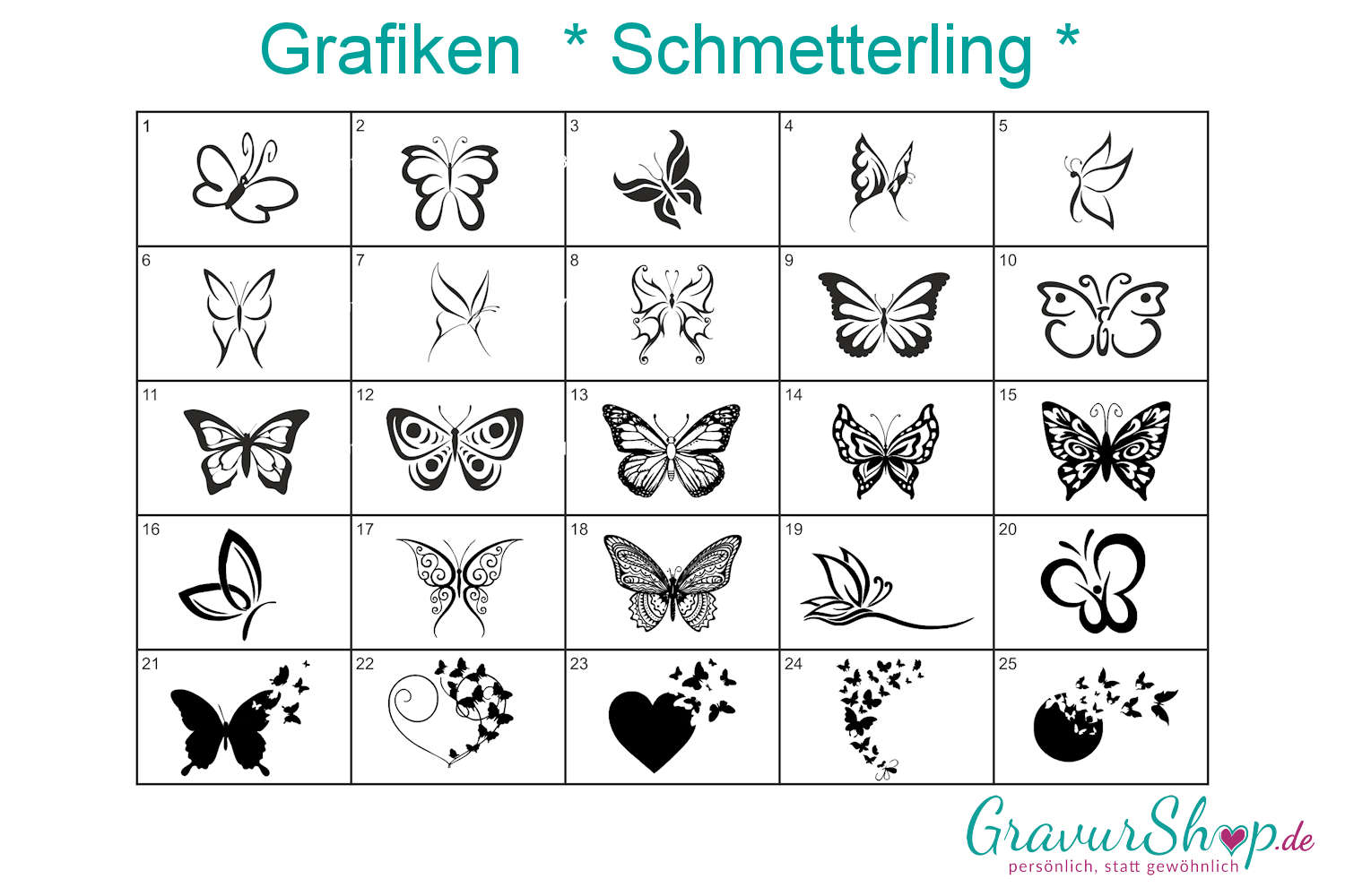 Schmetterling Grafiken zum Gravieren | GravurShop