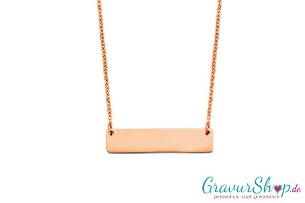 Edelstahlkette Rosegold 34 x 7 mm mit Gravur