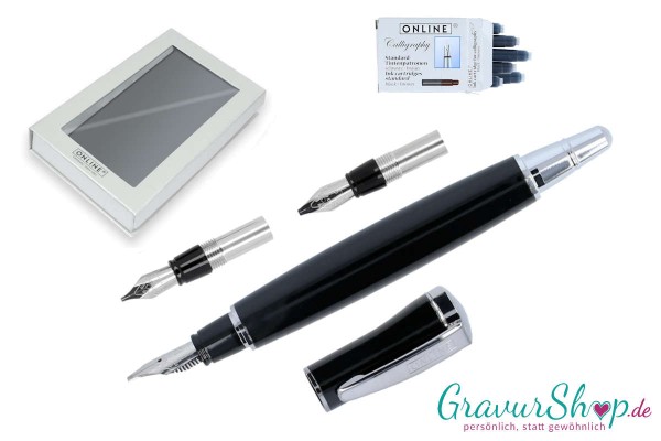 Online Kalligrafie Füller Tango Black mit Lasergravur