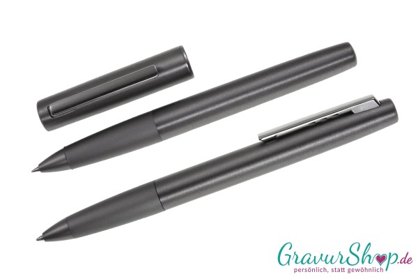 LAMY aion Schreibset Kuli, Tintenroller graphite mit Gravur