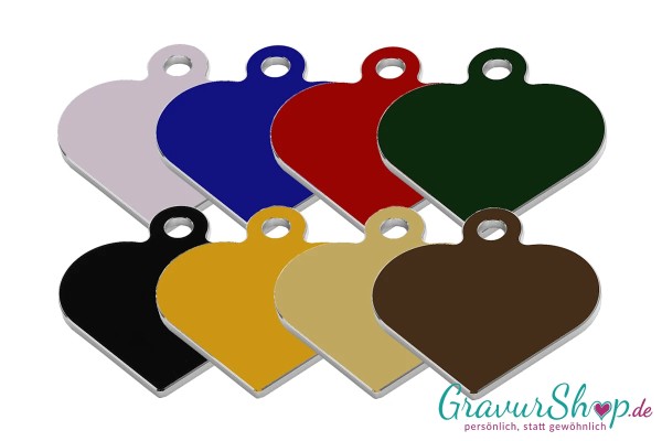 Hundemarke Herz klein 8 Farben