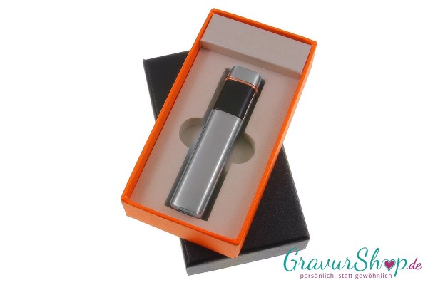 USB X Lichtbogen-Feuerzeug silber mit Gravur