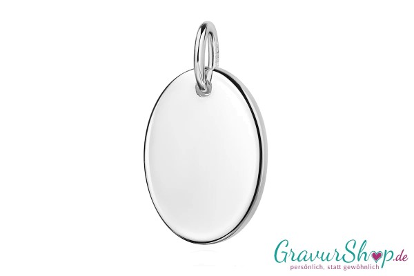 925er Silber Anhänger oval mit Gravur