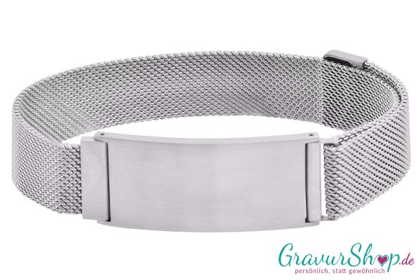 Mesh Edelstahlarmband Magnetverschluss mit Gravur