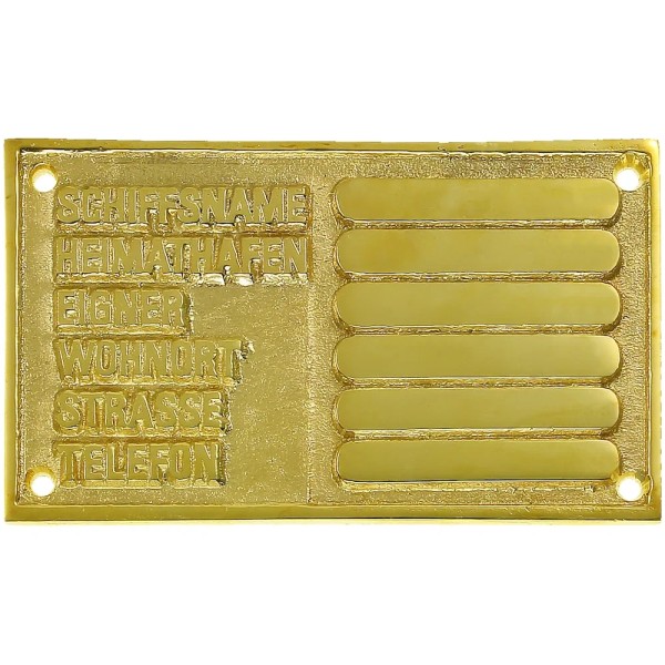 Messingschild 88 mit Gravur