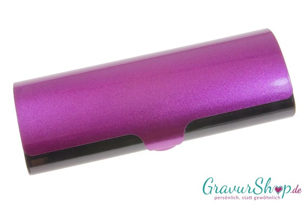 Brillenetui pink-black mit Gravur