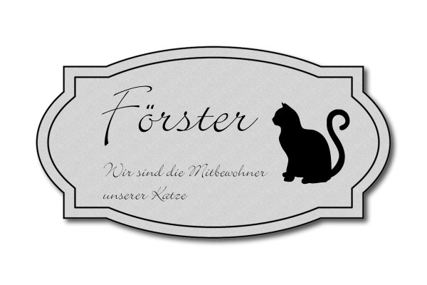 Gusseisernes Ovales Schild / Plakette - Vorsicht Vor Hund / Katze