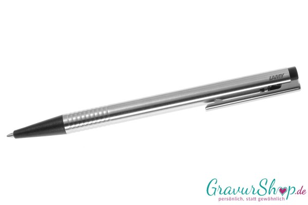 LAMY logo Kugelschreiber silber schwarz mit Gravur