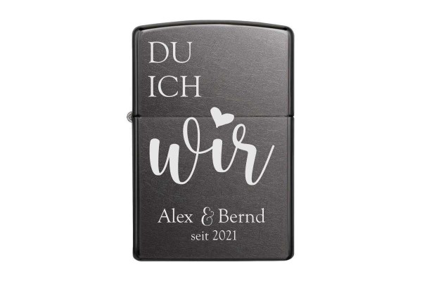 Zippo mit Gravur Liebe F - Gray Dusk