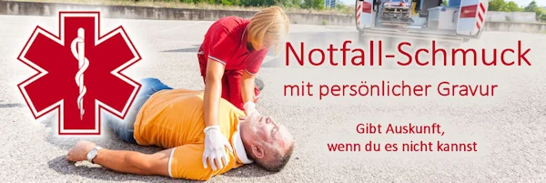 SOS und Notfallschmuck mit individueller Gravur
