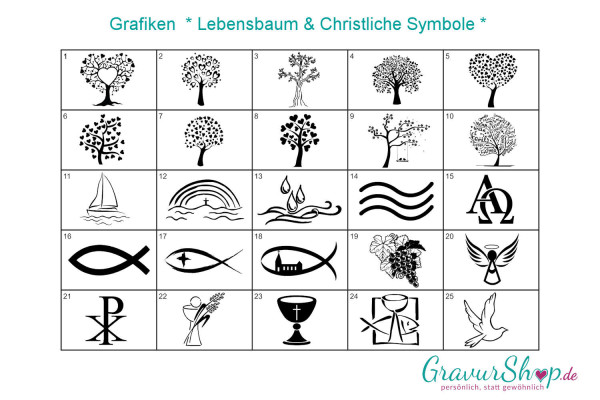 Lebensbaum Grafiken & Christliche Symbole zum gravieren