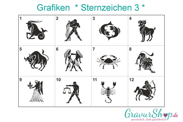 Sternzeichen 3 mit Gravur