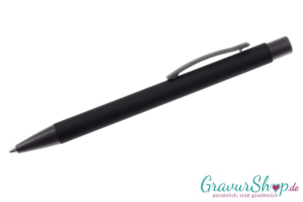 Online Kugelschreiber Soft Metal Pure Black mit Lasergravur