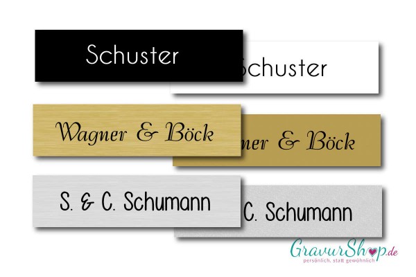 Briefkastenschild mit Gravur