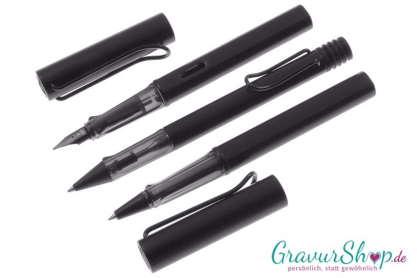 LAMY AL star 3er Set Füller-Kuli-Tintenroller black mit Gravur