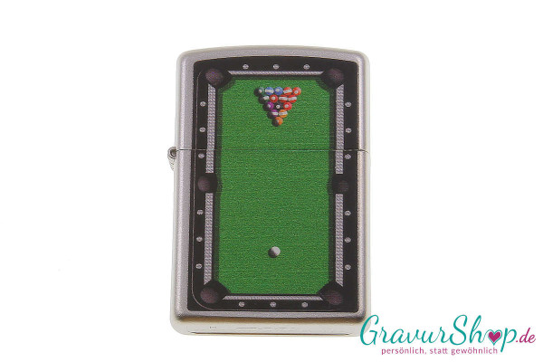 Zippo Satin Pool Table mit Gravur