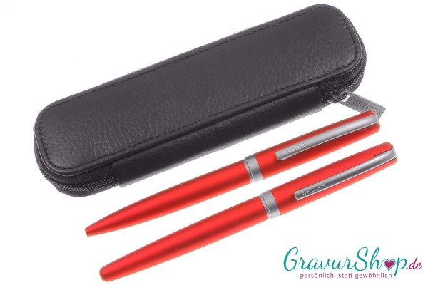 Online Eleganza Schreibset Rot mit Gravur+ Lederetui