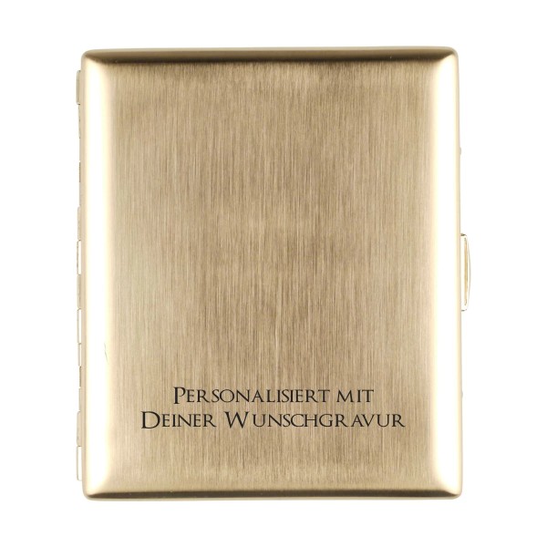 Personalisiertes Zigarettenetui 08 Messing gold mit Gravur